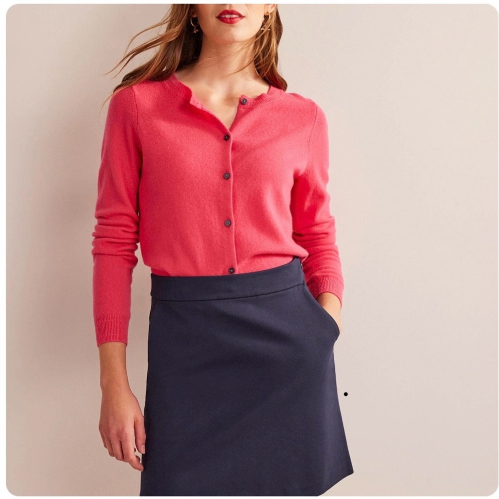 Boden Ponte A-Line Mini Skirt in Navy